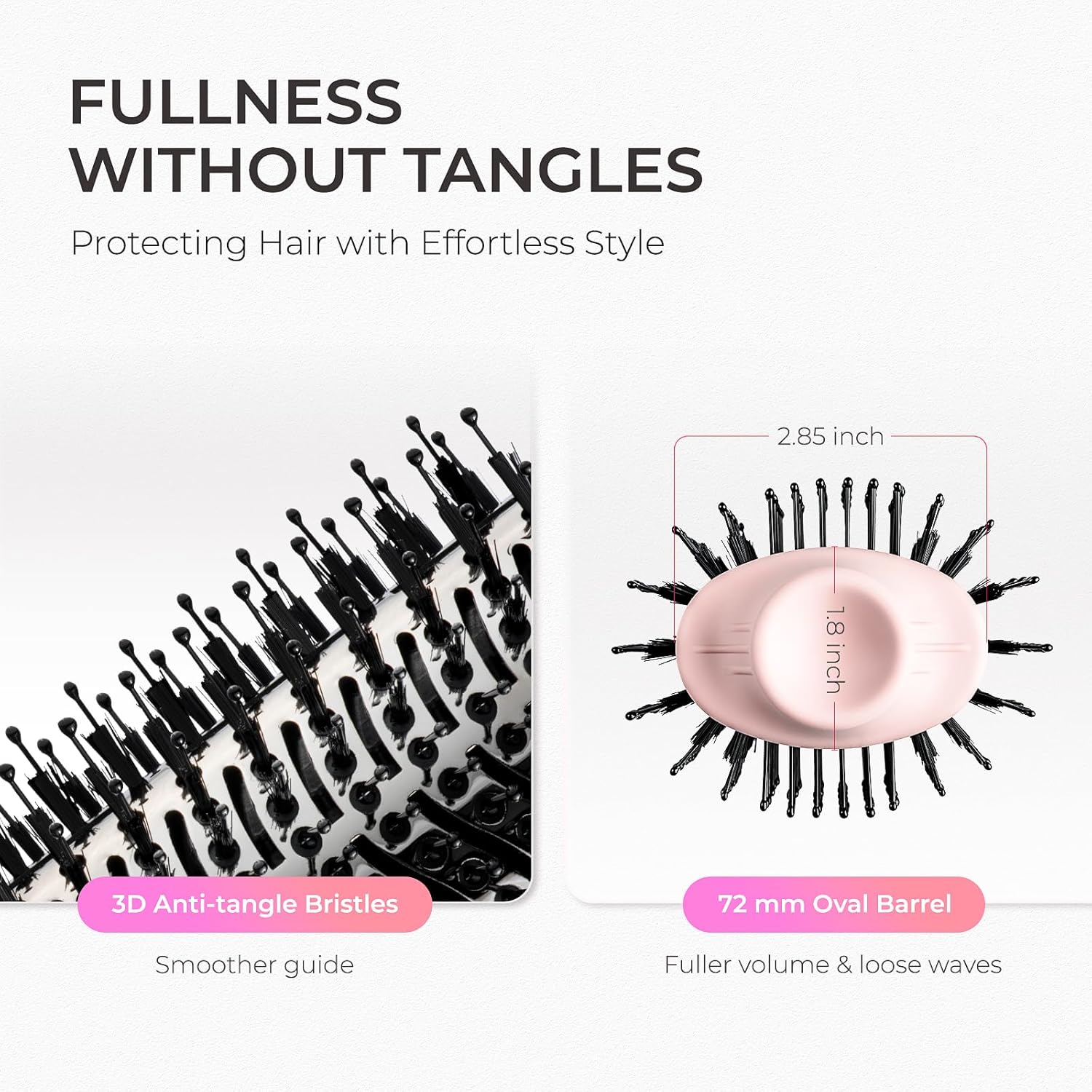 Hair Dryer Brush Blow Dryer Brush in One, 4 in 1 Ionic Hairdryer and Styler Volumizer with Oval Titanium Barrel, Hot Air Straightener for Smooth Frizz-Free Blowout, Pink