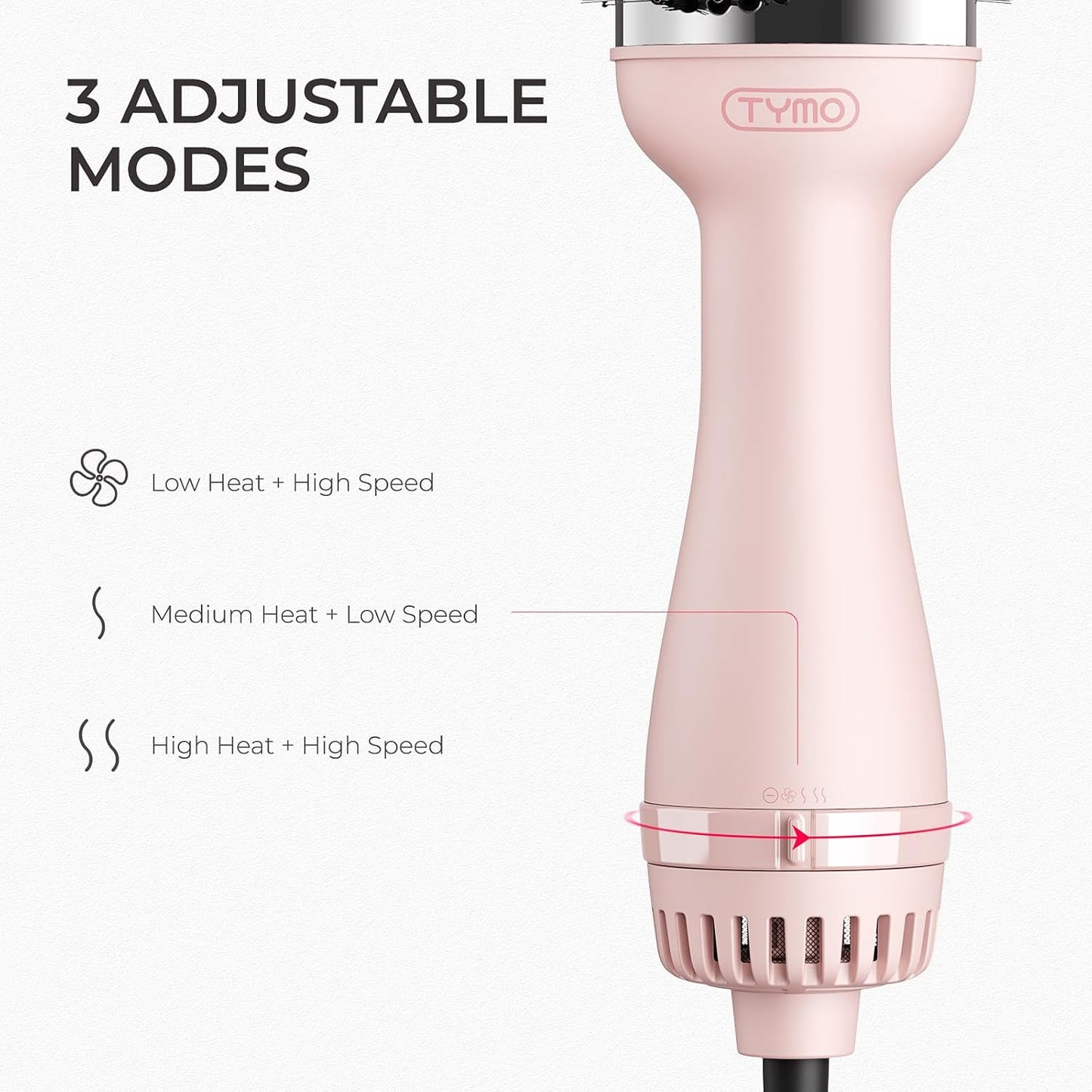 Hair Dryer Brush Blow Dryer Brush in One, 4 in 1 Ionic Hairdryer and Styler Volumizer with Oval Titanium Barrel, Hot Air Straightener for Smooth Frizz-Free Blowout, Pink