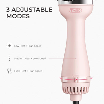 Hair Dryer Brush Blow Dryer Brush in One, 4 in 1 Ionic Hairdryer and Styler Volumizer with Oval Titanium Barrel, Hot Air Straightener for Smooth Frizz-Free Blowout, Pink
