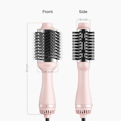 Hair Dryer Brush Blow Dryer Brush in One, 4 in 1 Ionic Hairdryer and Styler Volumizer with Oval Titanium Barrel, Hot Air Straightener for Smooth Frizz-Free Blowout, Pink