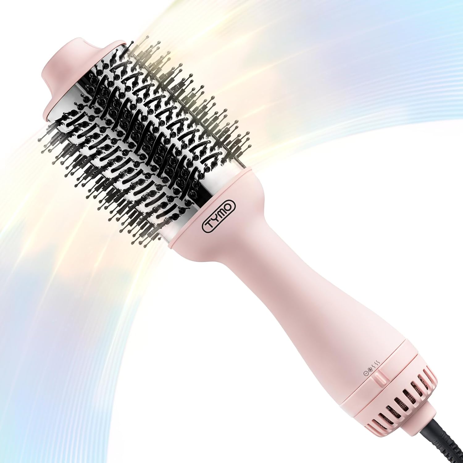 Hair Dryer Brush Blow Dryer Brush in One, 4 in 1 Ionic Hairdryer and Styler Volumizer with Oval Titanium Barrel, Hot Air Straightener for Smooth Frizz-Free Blowout, Pink